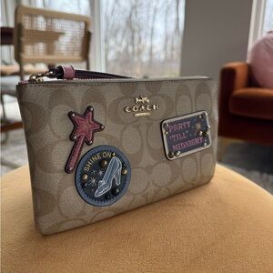 Coach x Disney Large Corner Zip Signature Wristlet